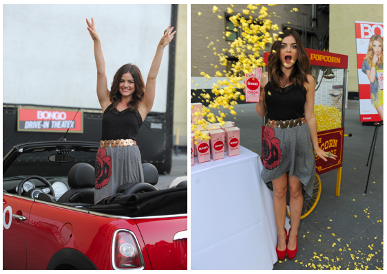 Pretty Little Liars’ Lucy Hale Poses Pretty at Bongo’s Drive-In Movie Theater